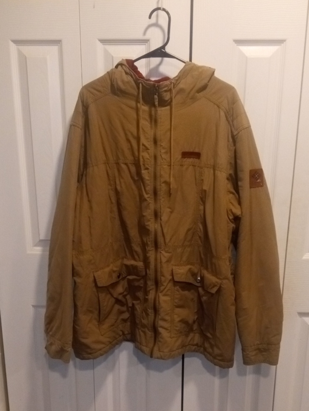 Men's Hooded Field Jacket in Tan - Military-Inspired Utility Coat